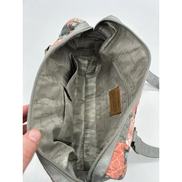 Tess Barrel Shape Handbag in Mint/Mellon/Grey Quilted Patchwork - Picture 7 of 10